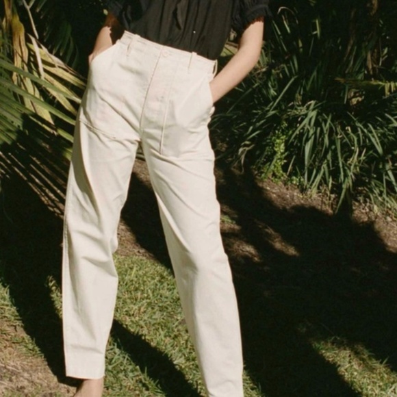 Dôen Doen Walker Pant in Nutmilk Size 6, 28” Barrel Leg Pant - Picture 5 of 6